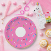 Pink Donut With Sprinkles Papieren Bordje (Feest)