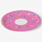 Pink Donut With Sprinkles Papieren Bordje (Gekanteld)