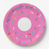 Pink Donut With Sprinkles Papieren Bordje (Voorkant)