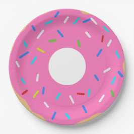 Pink Donut With Sprinkles Papieren Bordje
