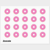 Pink Donut With Sprinkles Ronde Sticker (Vel)