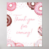 Pink Donuts and Diapers Baby Bedankt voor uw komst Poster (Voorkant)