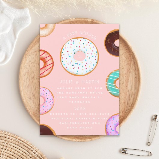 Pink Donuts-Baby shower Kaart