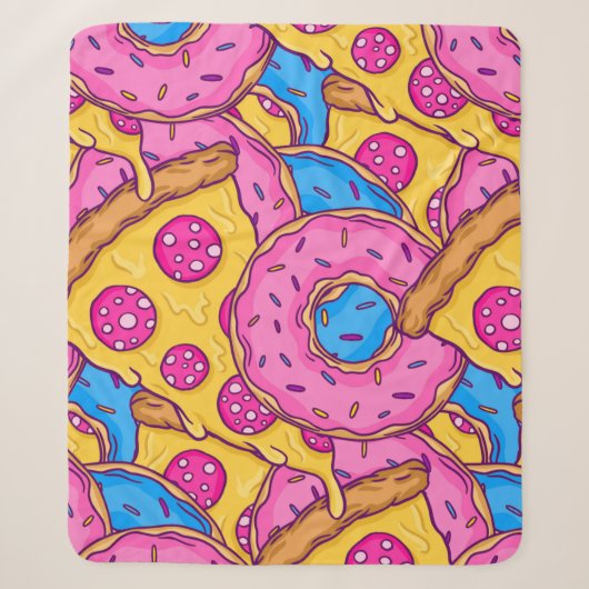 pink donuts pizzadonuts sherpa deken (Voorkant)