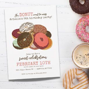 Pink Donuts verjaardagsfeestje Kaart