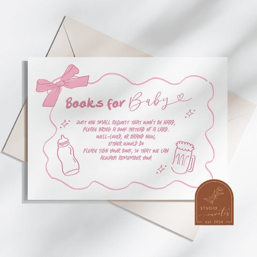 Pink Doodle Baby gaat boeken brouwen voor Baby Informatiekaartje