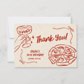 Pink Doodle Baby is Brewing Thank You Card Bedankkaart (Voorkant)