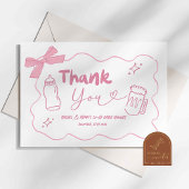 Pink Doodle Baby is Brouwen Bedankt Card