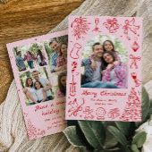 Pink Doodle Jaar in Review Kaart Familie Nieuwsbri