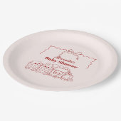 Pink Doodle Toys Bow Baby shower Papieren Bordje (Gekanteld)