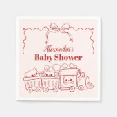 Pink Doodle Toys Bow Baby shower Servet (Voorkant)