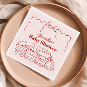 Pink Doodle Toys Bow Baby shower Servet