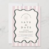 Pink Doodle Wavy Lijst Wedding Save The Date (Voorkant)