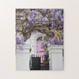 Pink door Paars Wisteria Flowers London Verenigd K Legpuzzel