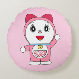 Pink Doraemi Doraemon Anime Fanart Rond Kussen