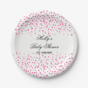 Pink Dot Baby shower Borden, Confetti Party Borden Papieren Bordje