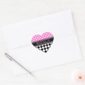 Pink Dot-schaakbord Hart Sticker (Envelop)