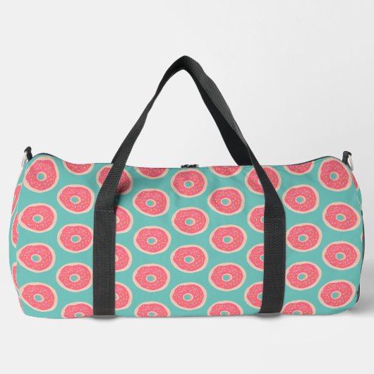 Pink Doughnut with Sprinkles Pattern on Aqua Blue Plunjezak (Voorkant)