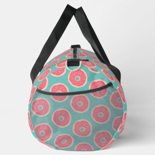 Pink Doughnut with Sprinkles Pattern on Aqua Blue Plunjezak (Rechts)