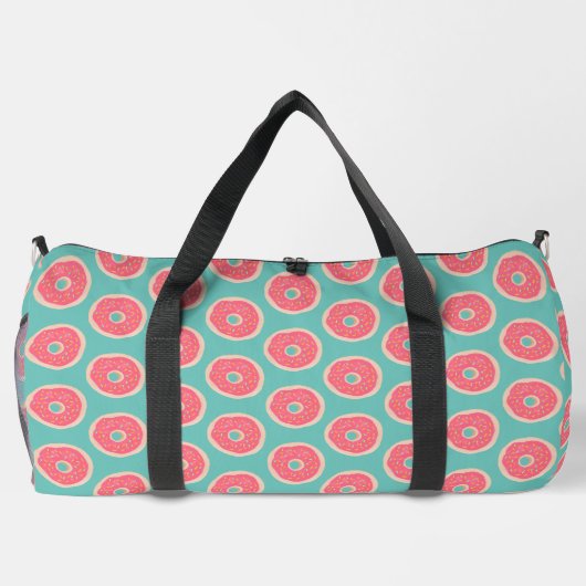 Pink Doughnut with Sprinkles Pattern on Aqua Blue Plunjezak (Achterkant)