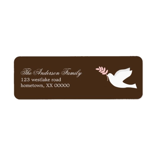 Pink Dove Adresetiketten Etiket (Voorkant)
