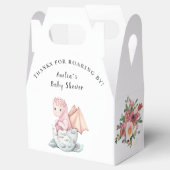 Pink Dragon Baby Shower "Thanks For Roaring By"  Bedankdoosjes (Geopend)