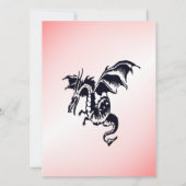 Pink Dragon Fantasy bruids douche uitnodiging (Achterkant)
