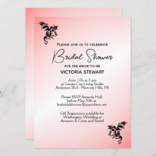 Pink Dragon Fantasy bruids douche uitnodiging