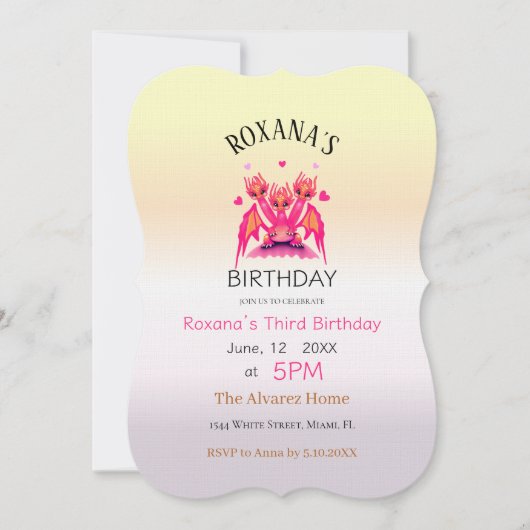 Pink dragon kaart (Voorkant)