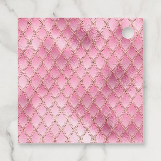 Pink Dragon Scales Gouden Verjaardag Dank u Bedankjes Labels (Achterkant)