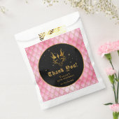 Pink Dragon Scales Gouden Verjaardag Dank u Bedankzakje (Gezegeld)
