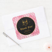 Pink Dragon Scales Gouden Verjaardag Dank u Vierkante Sticker (Envelop)