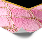 Pink Dragon Scales Gouden Verjaardagsfeestje Welko Poster (Hoek)