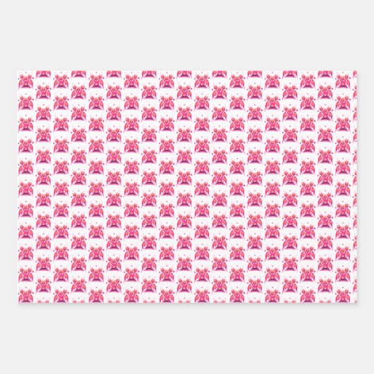 Pink dragon with hearts inpakpapier vel (Voorkant 2)