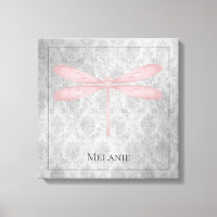 Pink Dragonfly Damask
