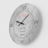 Pink Dragonfly Damask Grote Klok (Hoek)