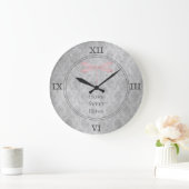 Pink Dragonfly Damask Grote Klok (Huis)