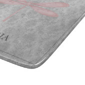 Pink Dragonfly Damask Snijplank (Hoek)