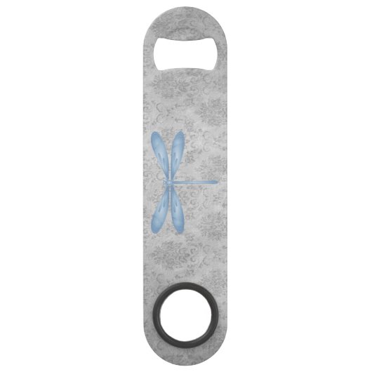 Pink Dragonfly Damask Speed Flessenopener (Achterkant)