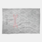 Pink Dragonfly Damask Theedoek (Horizontaal)