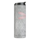 Pink Dragonfly Damask Thermosbeker (Gedraaid links)