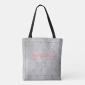 Pink Dragonfly Damask Tote Bag (Achterkant)