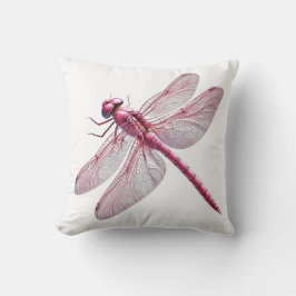 Pink Dragonfly Natuur Geïnspireerde Kunst Kussen