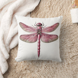 Pink Dragonfly Natuur Geïnspireerde Kunst Kussen