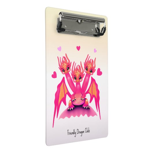 Pink dragons mini klembord (Schuin)