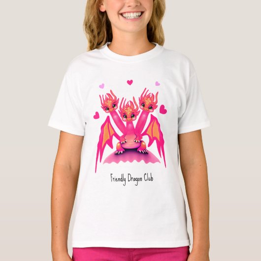 Pink dragons t-shirt (Voorkant)