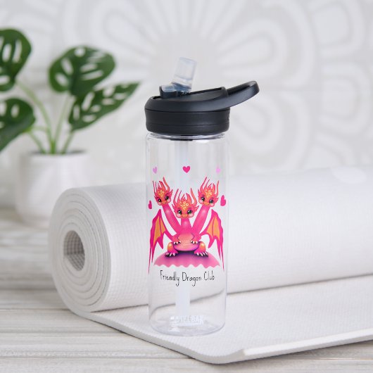 Pink dragons waterfles (Yoga (Gedraaid)  )