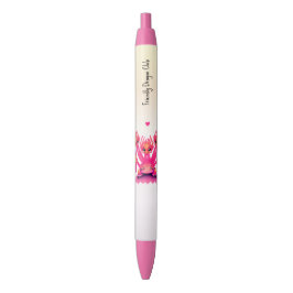 Pink dragons zwarte inkt pen