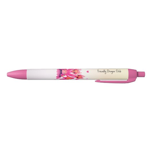 Pink dragons zwarte inkt pen (Bodem)