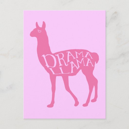 Pink Drama Llama Briefkaart (Voorkant)
